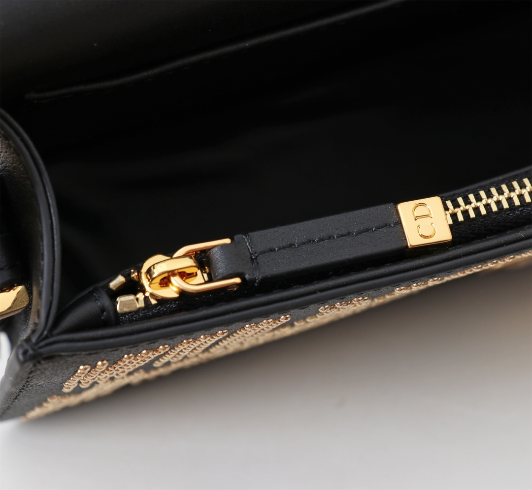 Miss Dior Flap Bag Black Miss Dior Allover Calfskin with Gold-Finish Studs